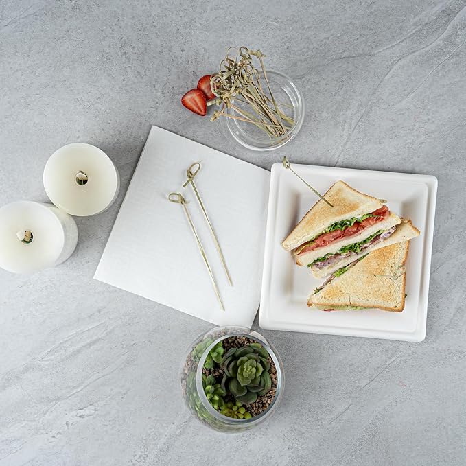 Restaurantware 6 Inch Twisted Bamboo Skewers 1000 Sturdy Disposable Bamboo Food Picks - Sturdy Looped Knot Bamboo Appetizer Picks Sustainable For Serving Appetizers and Cocktail Garnishes