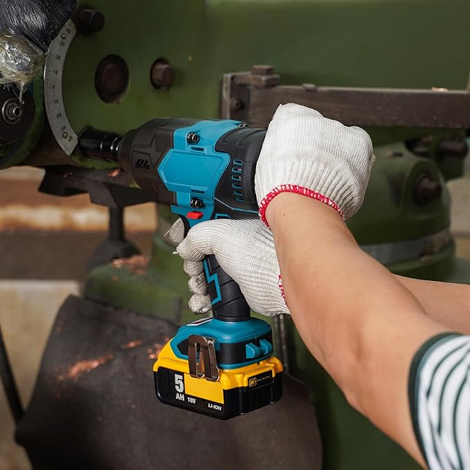 FSYAO 1100 ft-lbs(1500Nm) maximum torque, 20V 1/2 inch cordless impact wrench-brushless, 4-speed adjustment, automatic start and stop.(Host only/Without battery).