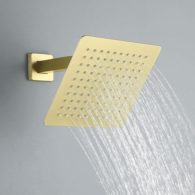 JOYWELL Bathroom Shower Faucets sets Complete Brushed Gold Bath tub Shower Faucet set with 8" Shower Head/Handheld Shower and Tub Faucet Combo
