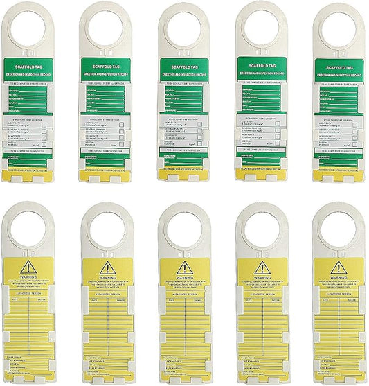 Scaffold Status Holder and Tags, 10 Holder, 10 Scaffold Tags, 11-3/4" Height, 3-1/2" Width (Set of 10)