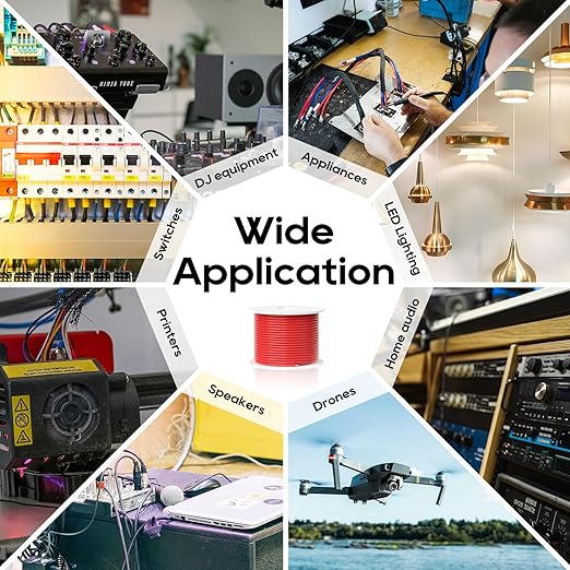 TOPDC 18 Gauge Electrical Wire Combo, 100FT Automotive Wire, Copper Clad Aluminium, Red Hook up Wire Kit for Car Audio,Automotive Wiring,LED Lighting,etc