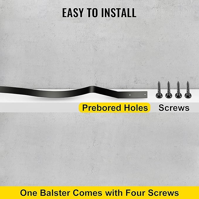 Akenow Deck Balusters 61 Pack Metal Deck Spindles, 32.25"x1" Staircase Baluster with Screws, Metal Deck Railing for Wood and Composite Deck, Stylish Baluster for Outdoor Stair Deck Porch