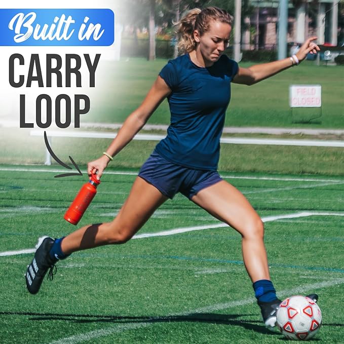 Coldest Sports Water Bottle with Straw Lid Vacuum Insulated Stainless Steel Metal Thermos Bottles Reusable Leak Proof Flask for Sports Gym (Captain Blue, 32 oz)