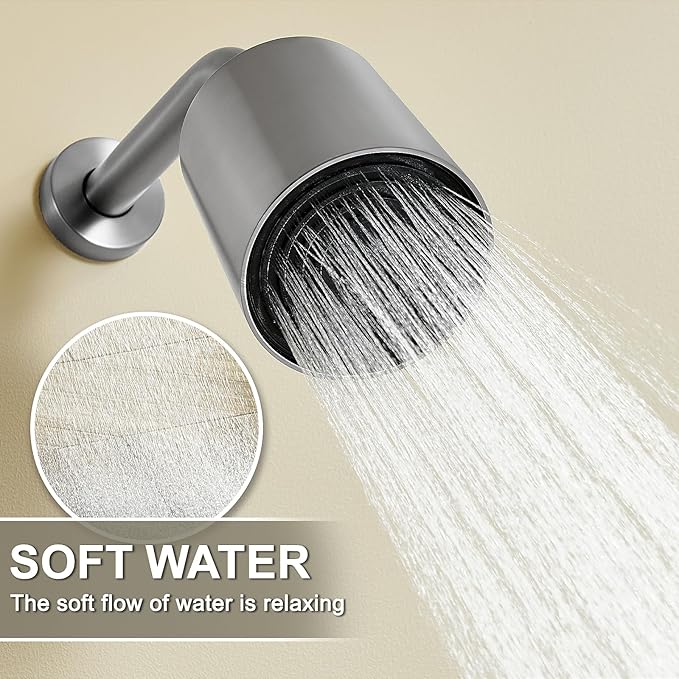 Shower Faucet Set Rain Shower System Valve Kit with Head -3 Setting Handheld High-Pressure Shower Fixtures Valve Included (Brushed Nickel)