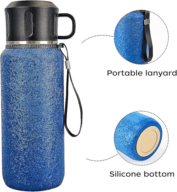 Insulated Stainless Steel Water Bottle, 27oz/800ml Sports Water bottles with Double Walled and Vacuum Insulated Metal for Travel, School, and Gym (Blue)