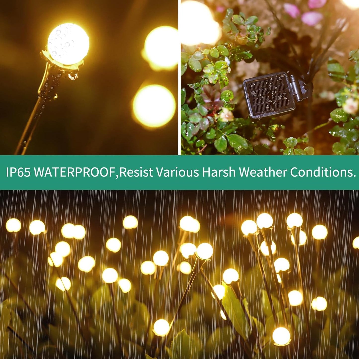 Solar Lights Outdoor Waterproof, 8 Packs 64LED, Solar Garden Lights, Garden Decor, Patio Decor, Unique Gifts for Women, Gifts for Grandma