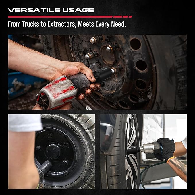 1/2 Drive Deep Impact Socket Set: 11-Piece Metric Size Wheel Axle Nut Wrench Metric Large Jumbo 27mm 29mm 30mm 31mm 32mm 33mm 34mm 35mm 36mm 38mm Spindle Joint High Torque Truck Bearing Locknut