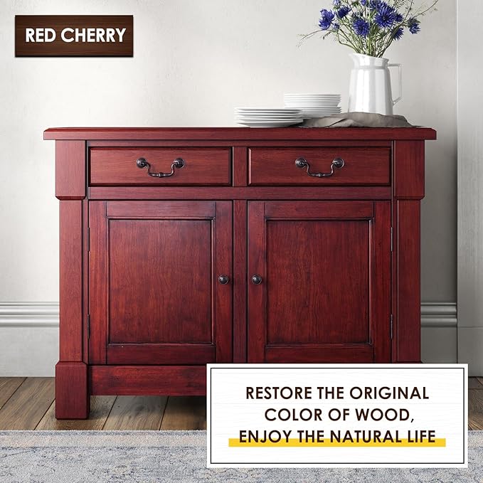 DWIL Water Based Wood Stain - Multiple Finishes, Fast Drying, Indoor and Outdoor Furniture, Wood Paneling, Cabinets and More, Low Odor ＆ Non-Toxic (8.5oz Red Cherry)