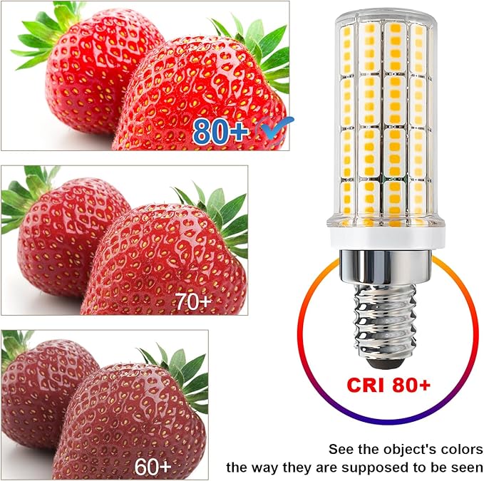 E12 LED Candelabra Light Bulbs, 200W Equivalent Chandelier Bulbs, 3000K Daylight White Non-Dimmable E12 LEDs Bulbs, 20W LED Light Bulb for Chandeliers, Ceiling Fan, Pendant, Wall sconces, Pack of 4