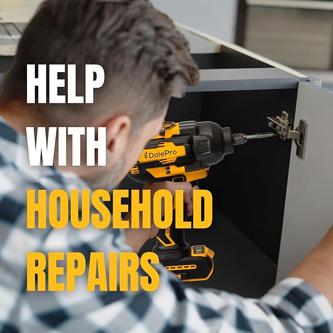 Cordless Impact Wrench 1/2 inch for DeWalt 730Ft-lbs 1000N.m - Includes 20v Battery, Charger and 1/2-5 Socket + Extension