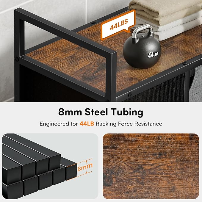 145L Laundry Hamper: Laundry sorter 3 Section - Laundry Room Organization and Storage with 4 Pull-Out Drawers, Removable Oxford Bags, Lockable Wheels & Sturdy Shelf for Home, Bathroom, Bedroom