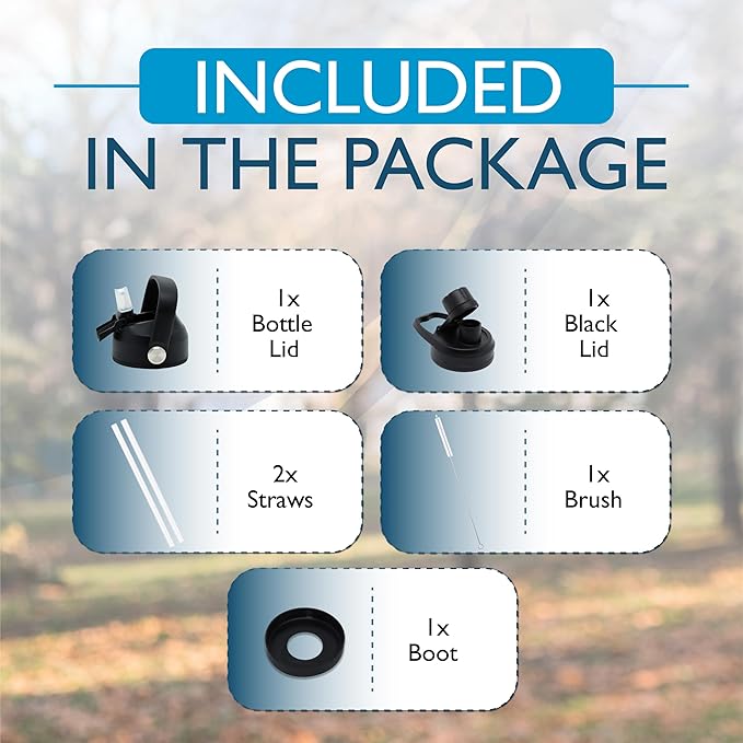 Water Bottles 18oz, Insulated Water Bottle with Straw - Stainless Steel Reusable Metal Water Bottle, Silicone Boot, Carry Handle, Double Wall Vacuum Leak Proof Tumbler for Traveling, Hiking, Gym