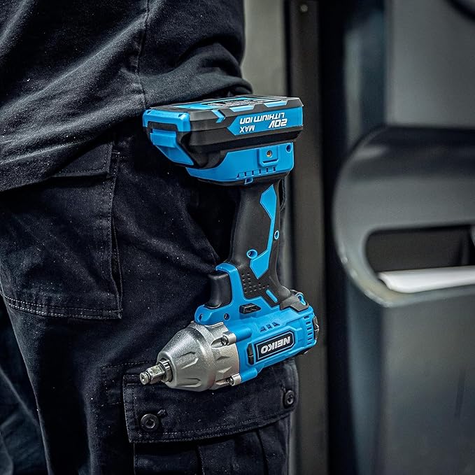 NEIKO 10880A 3/8-Inch-Drive Brushless Cordless Impact Wrench, 20-Volt Compact Impact Wrench with Lithium-Ion Charging Battery, Includes Fast Charger, 3/8 Impact Gun, 3/8 Impact Wrench, Impact Driver
