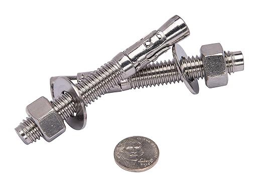 Bolt Dropper 1/2" x 3-3/4" Wedge Anchor (5 Pack), 18-8 (304) Stainless Steel