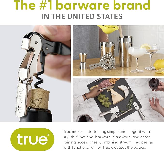 True Stainless Steel Ice Buckets for Parties with Lid, 1.3L Capacity Double Wall Ice Bucket with Tongs, Insulated Ice Bucket for Cocktail Bar, Set of 1