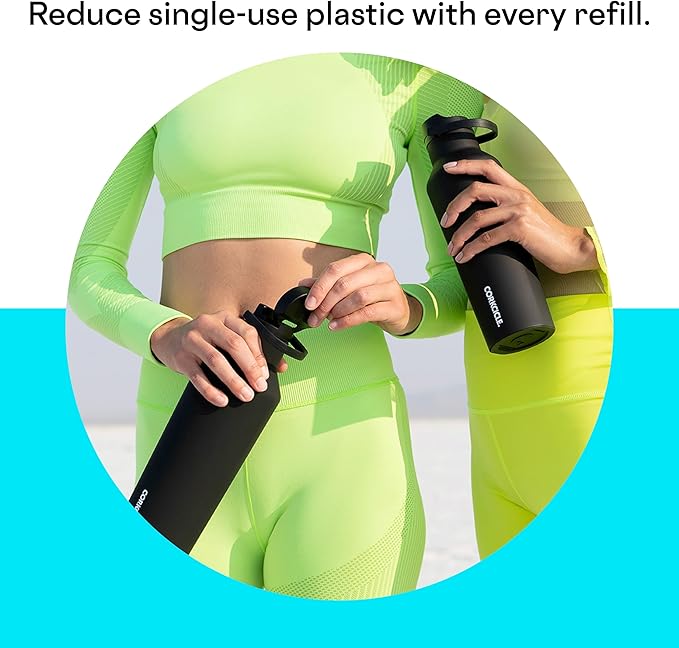 Corkcicle Sport Canteen Insulated Tumbler, Capri Blue, 20 oz – Reusable Water Bottle Keeps Beverages Cold for 25 Hours & Hot 12 Hours – Cupholder Friendly Tumbler with Screw-On Cap