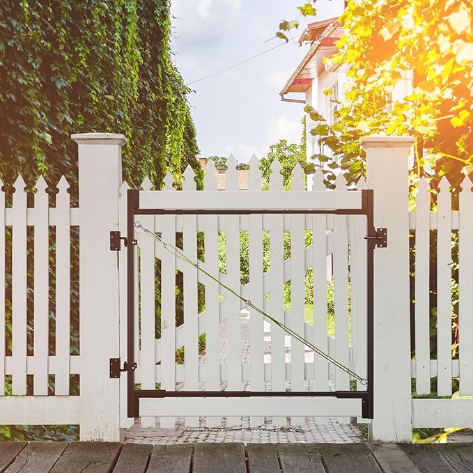 Heavy Duty Fence Gate Kit 36"-72" Adjustable DIY Wood Gate Building Kit, Fits 1"x4" & 2"x4" Wood for 4-5 ft Gates