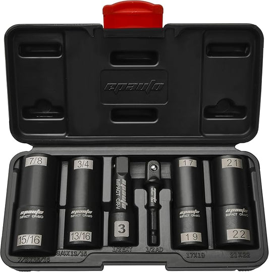 EPAuto 1/2-Inch-Drive Impact Flip Socket Set, 6pcs