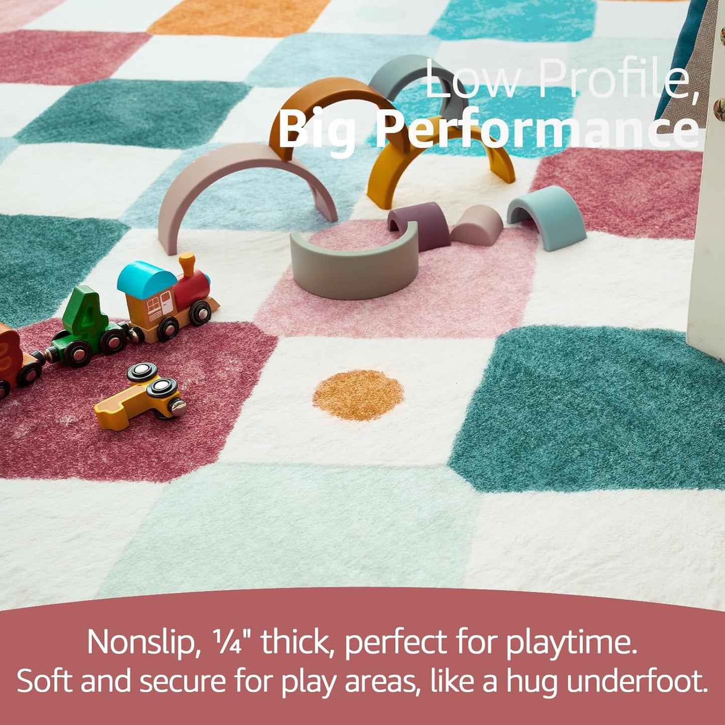 jinchan Runner Rug 2x5 Kids Hallway Washable Rug Indoor Soft Non Slip Modern Diamond Carpet for Nursery Room Bedroom Kitchen Laundry Room Confetti on Cream