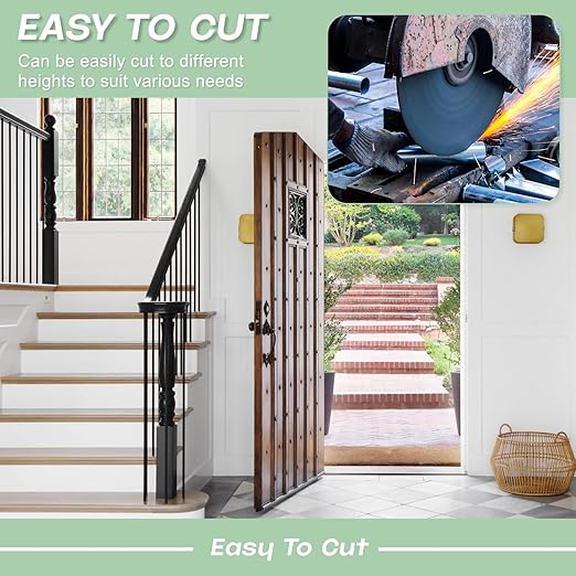 51 Pack 36 Inch Aluminum Deck Balusters 3/4" Diameter Hollow Round Balusters for Deck Railing Deck Spindles with Screws for Railing Fencing Balusters Staircase Spindles with Connectors