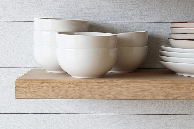 Urban Legacy Unfinished White Oak Deep Floating Shelves | Easy to Install Accent Modern Floating Shelves with Floating Shelf Brackets| Set of 2 (48" x 11" x 2")