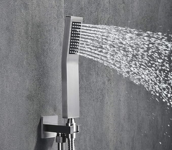 Shower Fixtures Brushed Nickel With 8 Inches Shower Head And Pressure Balance Shower Valve, Shower Systems With Rain Shower And Handheld