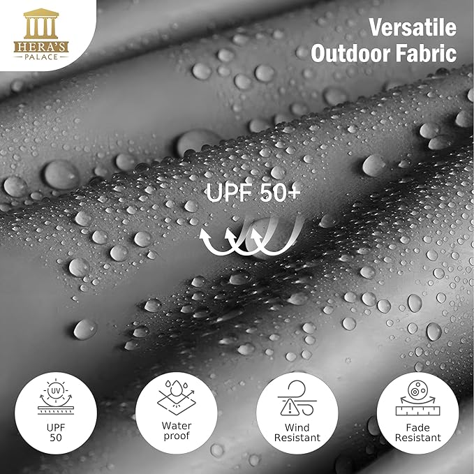 HERA'S PALACE 13 ft Large Double-Sided Twin Patio Umbrella, Outdoor Market Umbrella with Crank Handle, Powerful UV Protective, Smoky Gray