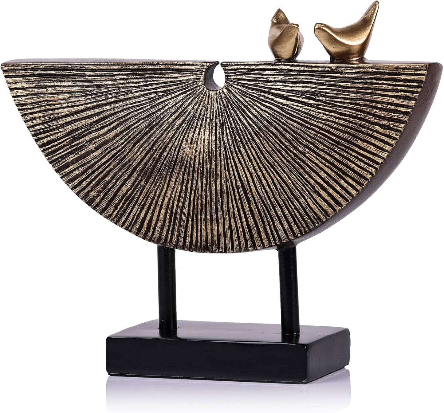 Vintage Gold Home Decor Statue, Unique Round Textured Art Sculpture for Home Interior Accent Decor, Entryway, TV Cabinet, Office Decor, Shelf Decor Aesthetics (Vintage Gold)