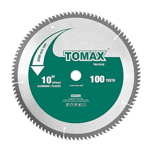 10-Inch 100 Tooth TCG Thin Aluminum and Non-Ferrous Metal Saw Blade with 5/8-Inch Arbor