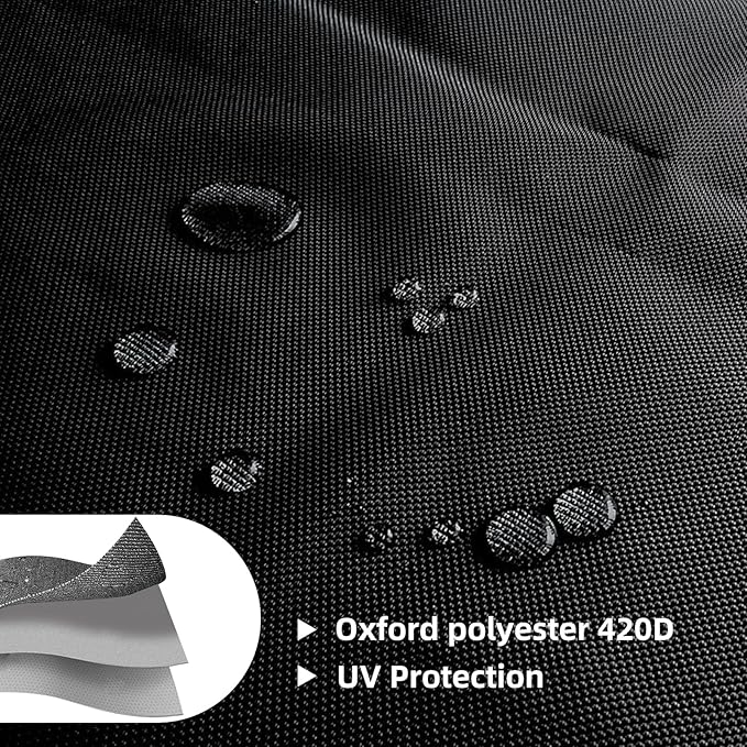 Patio Umbrella Cover,420D Waterproof Outdoor Umbrella Cover Garden Market Parasol Covers (Black, Fits Market Umbrella Up to 12 Feet DIA)