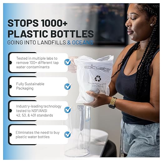 Epic Water Filters PFAS Forever Chemicals Filter Pitcher for Drinking Water, 10 Cup 150 Gallon Filter, Tritan BPA Free, Removes PFAS, PFOA, PFOS (White)