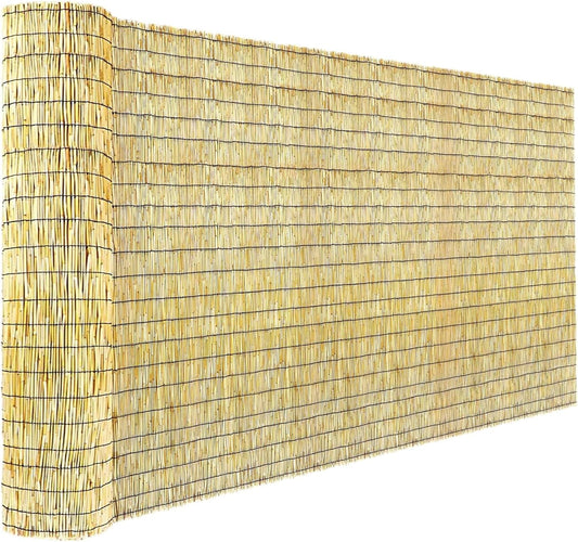 Bamboo Reed Fencing, Natural Decorative Bamboo Privacy Fence 5ft High, Reed Curtains for Patio Garden Balcony Outdoor Privacy Screen, 5 x 16 FT