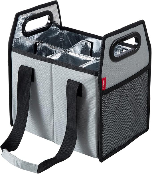 Bottle Wine Carrier Collapsible 6 Bottle Storage Box Reusable Portable Wine Bottle Carrier Case for Tote Bag Moving, Vacation Bottle Caddy Grocery Shopping Wine Tasting Accessory