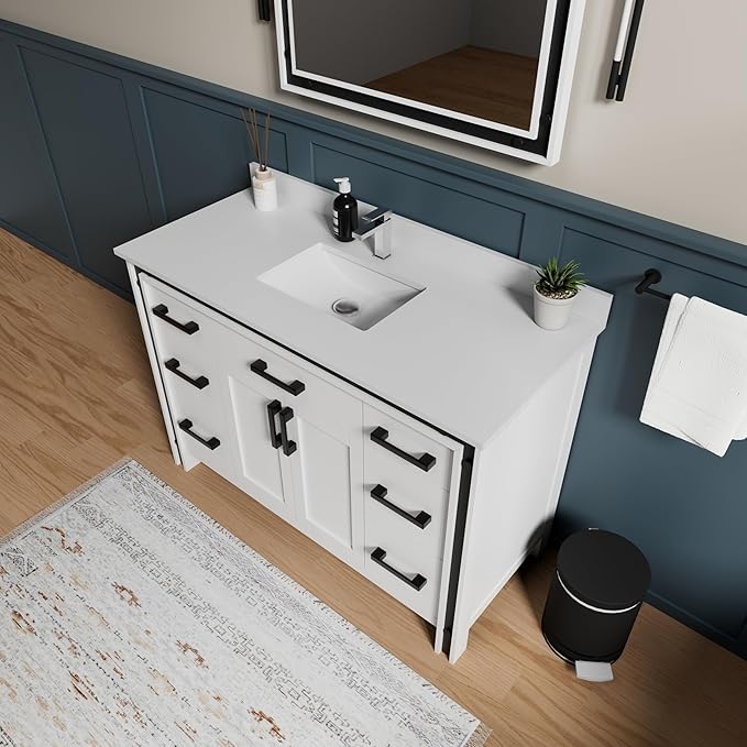 Augustine 48 in. W X 22 in. D White Single Bath Vanity Cabinet Without Countertop