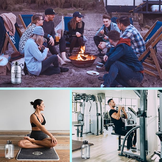 GIFUBOWA 3l Goal Large Water Bottle with Handle BPA Free Leakproof Motivational Big Sports Capacity Drink Jug