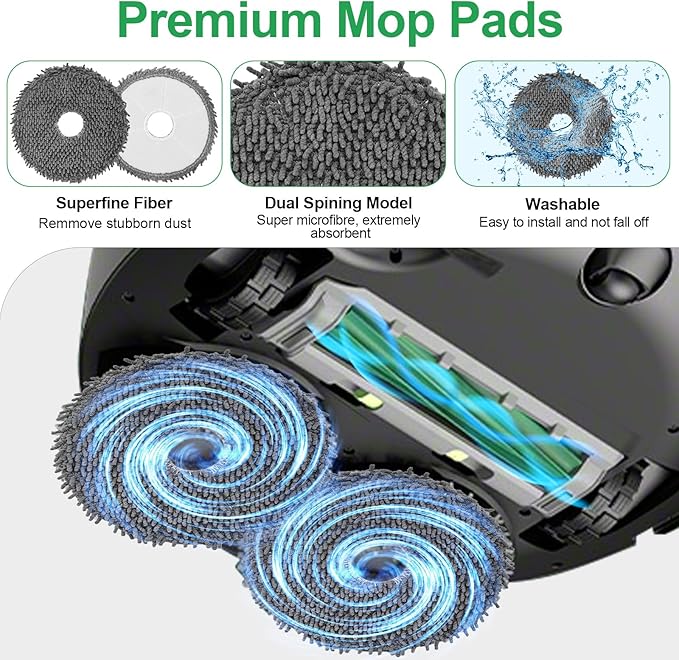 26 PCS 405 Combo Accessories Replacement Parts for iRobot Roomba Plus 405/505 Combo Kit Accessory Set, 2 Roller Main Brushes, 6 vacuum Dust Bags 6 Mop Pads 4 Hepa Filters 6 Side Brushes