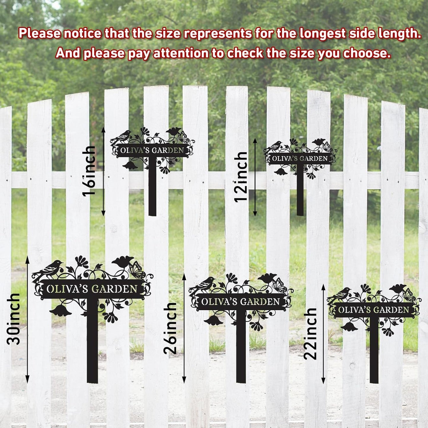 Metal Signs Customized | Personalized Garden Stake Metal Sign | Custom Metal Garden Sign | Personalized Garden Name Sign | Custom Sign Outdoor Metal | Gardening Decor Gifts for Gardeners