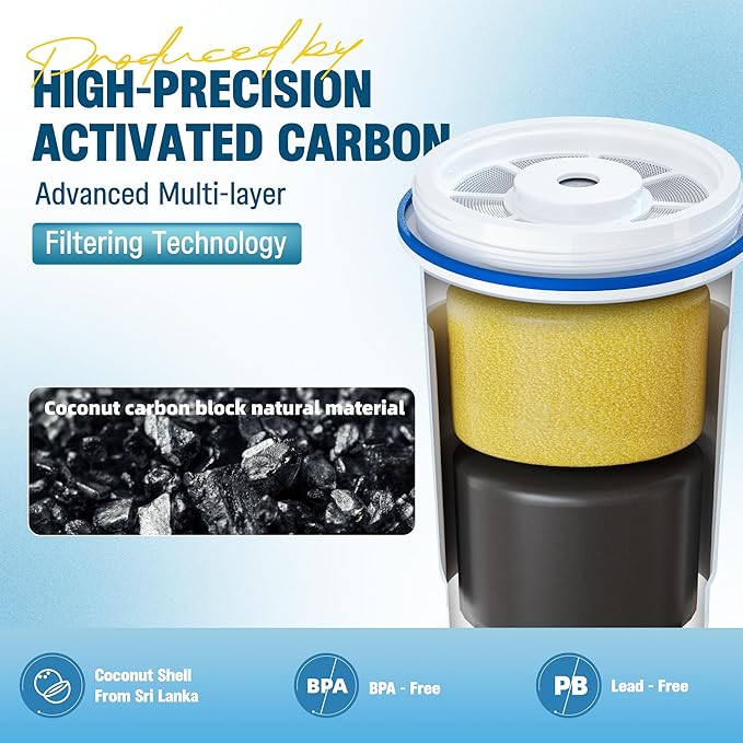 Upgraded Water Filter Replacement for Zero Pitcher and Dispenser ZR-001 ZR-004 ZP-006 ZR-017, Multi-Stage Filter System, Effectively Reducing Lead, Chromium, PFOA, and PFOS Contaminants, Pack of 2