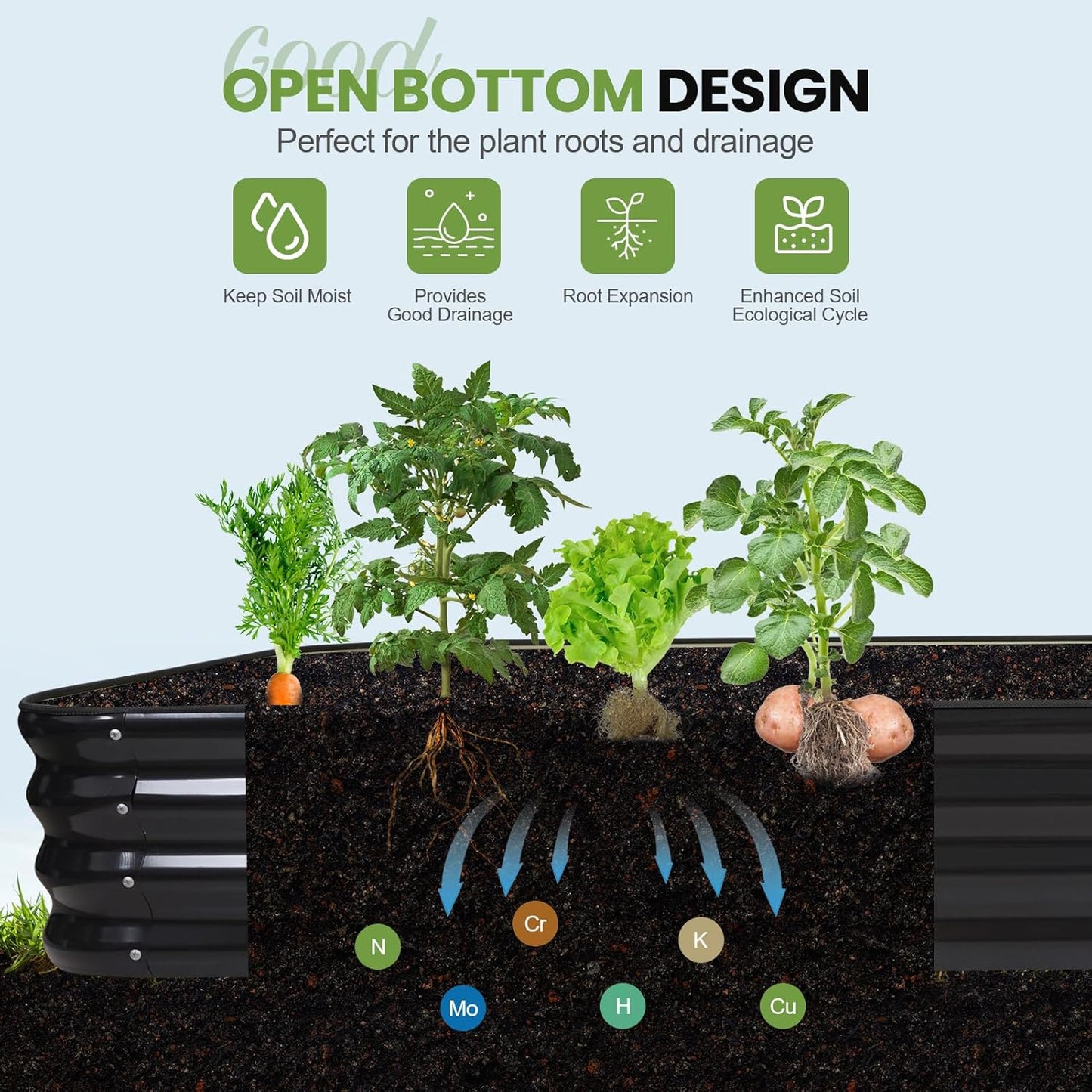 5-in-1 Adjustable Raised Garden Bed Kit | Galvanized Planter Boxes for Vegetables, Flowers | 12" Tall, Multiple Sizes (8x3x1ft, 9x2x1ft, 10x1x1ft, 6x5x1ft, 7x4x1ft) | Outdoor Metal Raised Bed, Grey