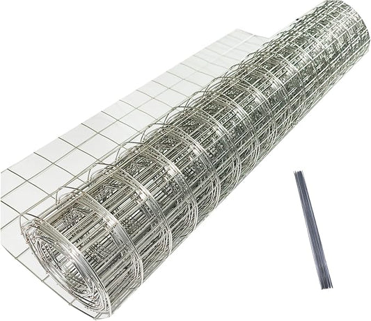 Stainless Steel Hardware Cloth Size:19Gauge 1inch 16inchx8Feet 304 Stainless Steel Welded Wire Mesh Supports Poultry Netting Cage Fence,Keep The Animals Out, Protecting New Plants