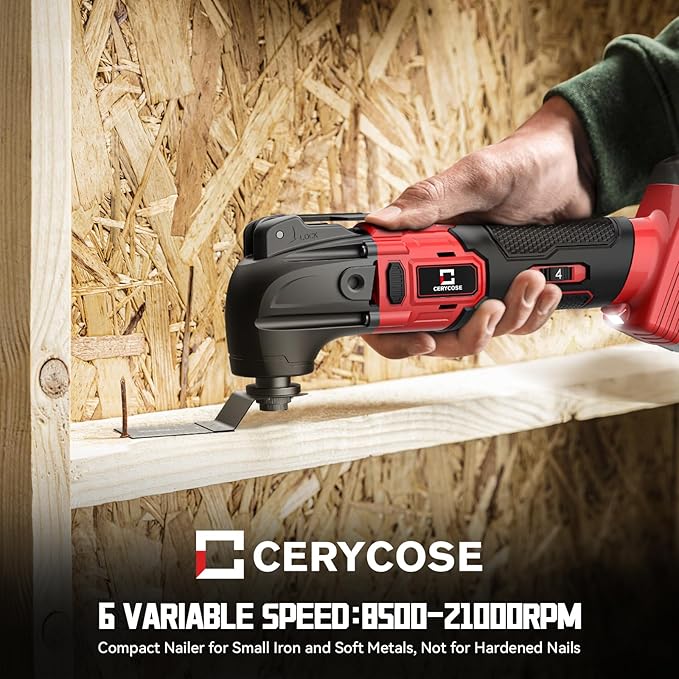 Cordless Oscillating Tool Compatible with Milwaukee 18V Battery, 21000 OPM Max Brushless-Motor Tool with Auxiliary Handle, Oscillating Multi-Tool for Scraping, Sanding,Cutting Wood(Tool only)