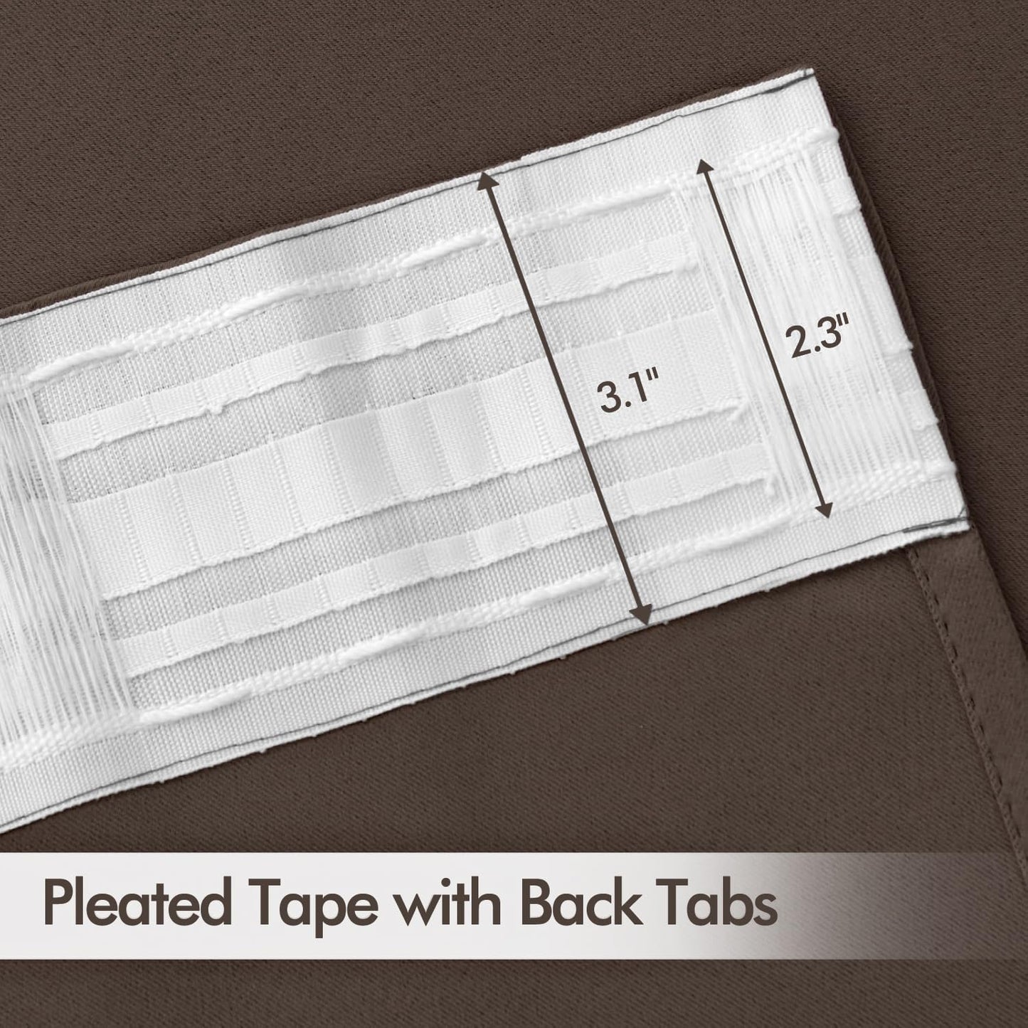 MIULEE Chocolate Brown Back Tab Blackout Curtains 84 Inch Length 2 Panels Set for Living Room Bedroom Privacy, Rod Pocket/Pinch Pleat Thermal Insulated Room Darkening Pleated Light Blocking Drapes