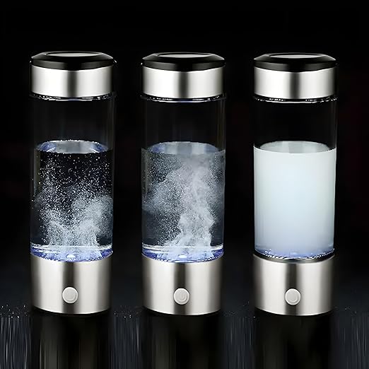 H2 Rich Hydrogen Generator Glass Water Thermos Bottle | Portable Ionizer Machine with Quick Electrolysis | 420ml Capacity, SPE/PEM Technology | Ideal for Home, Travel, Exercise, and Gifting