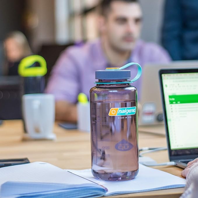 Nalgene Sustain Tritan BPA-Free Water Bottle Made with Material Derived from 50% Plastic Waste, 32 OZ, Wide Mouth