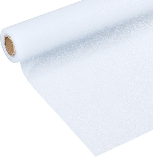 Shelf Liner Silicone Shelf Liners for Kitchen Cabinets Non-adhesive Non-Slip Waterproof Cabinet Liner Drawer Liner Refrigerator Liners Durable & Reusable (12 Inch x 10 FT, Translucent-White)