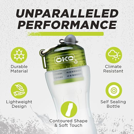 OKO NASA Electro-Absorption Filtration Technology Water Purification Unit, 500ML, Moss