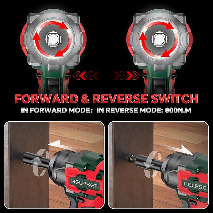 Cordless Impact Wrench 1/2", 480Ft.lb (650N.m) Brushless Impact Gun with 2x4.0Ah Batteries, Fast Charger, 6 Sockets & Toolbox, Electric Impact Driver for Car/RV Tire