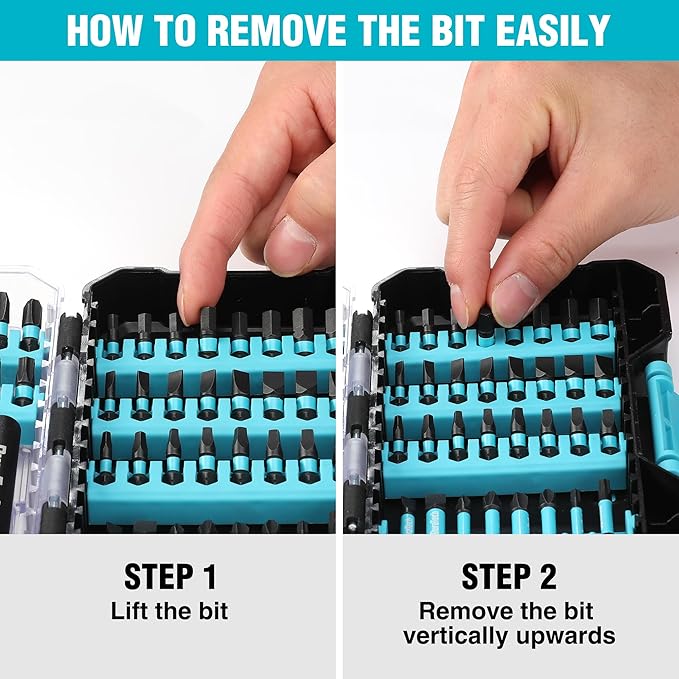 DuraTech 53 PCS Impact Screwdriver Bit Set with Tough Case, S2 Steel Security Torx Bit Set, CNC Machined Tips, 1" & 2" Long Impact Bits with extendable bit holder and magnetic nut driver