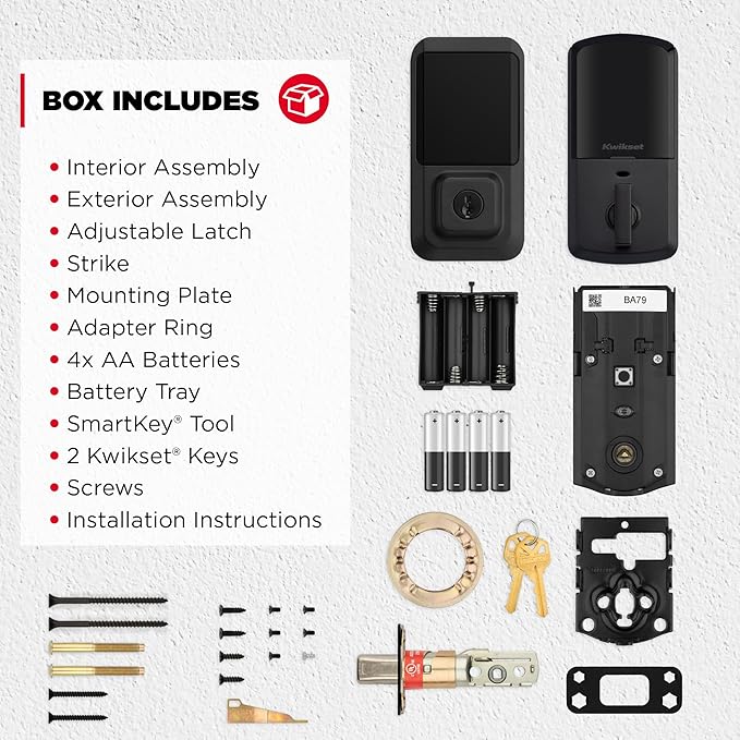 Kwikset Halo Wi-Fi Smart Lock, Keyless Entry Front Door Touchscreen Deadbolt, Matte Black Finish, Grade AAA Certified, UL Listed, Easy Install No Hub, App Control, Digital Remote Lock