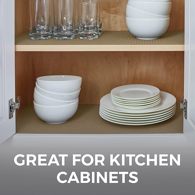 HOME GENIE Drawer Shelf and Cabinet Liner, Durable with Strong Grip, 20 Inch x 20 FT, Non Adhesive Liners Protect Kitchen Cabinets and Cupboard, Bathroom Drawers and Shelves, Desks, Light Taupe